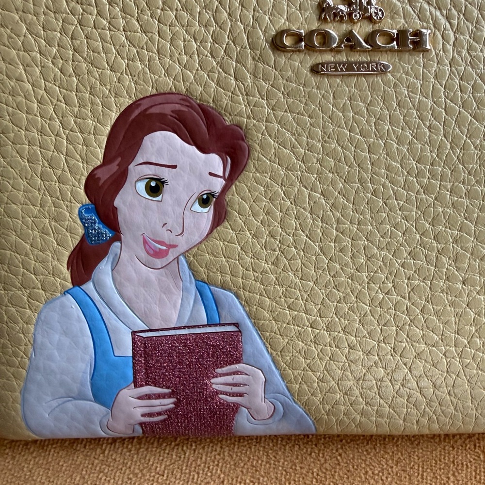Coach x Disney Belle Small Corner Zip Leather Wristlet - Picture 2 of 7